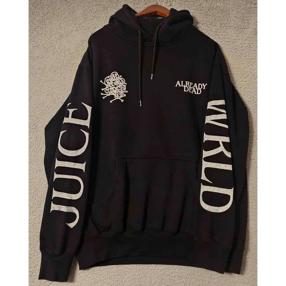 Juice WRLD 999 Club Already Dead Hoodie Mens Large Black Graphic Sweatshirt